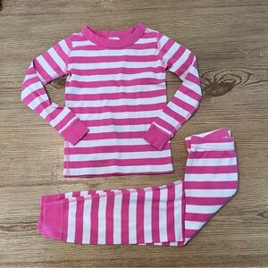 Hanna Andersson Pink & White Striped Long-Sleeve Pajama Set